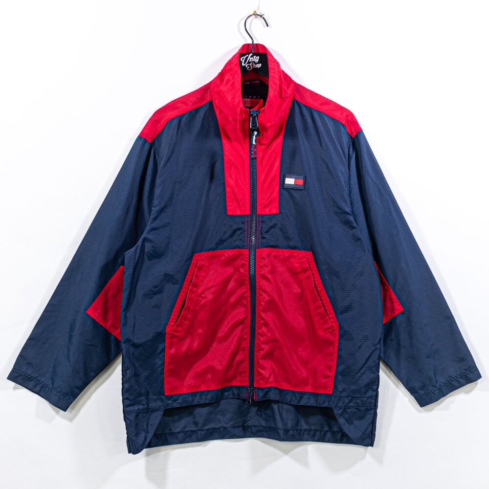 Tommy Hilfiger Flag Colorblock Windbreaker Jacket Large VTG Y2K Streetwear